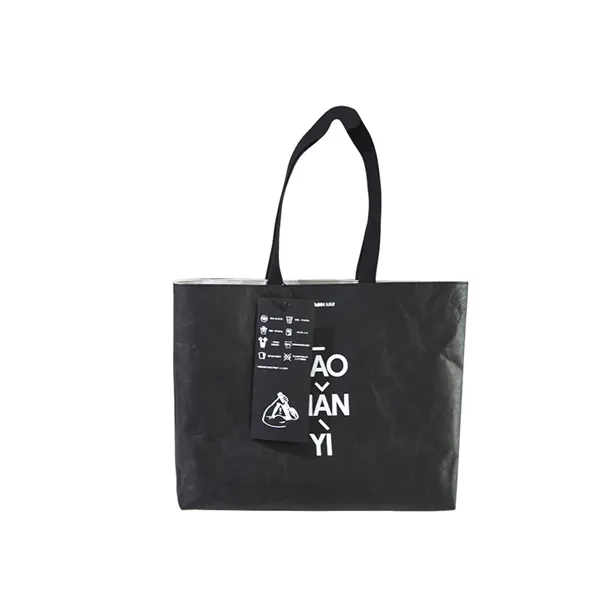 Black Printed Shoulder Bag Shopping Bag Black Custom Printed